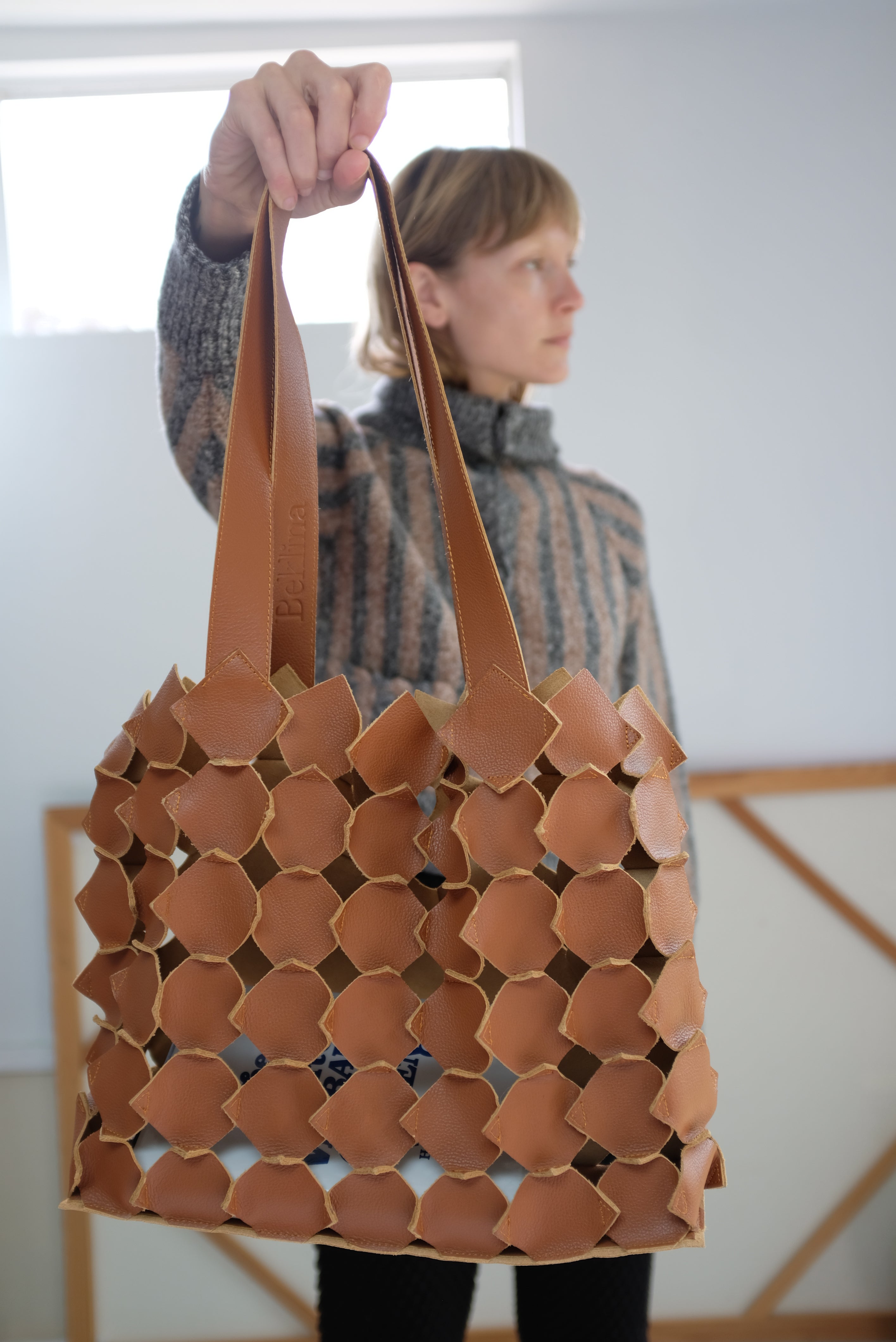 Woven Leather Bag Leather Tote Soft Bag