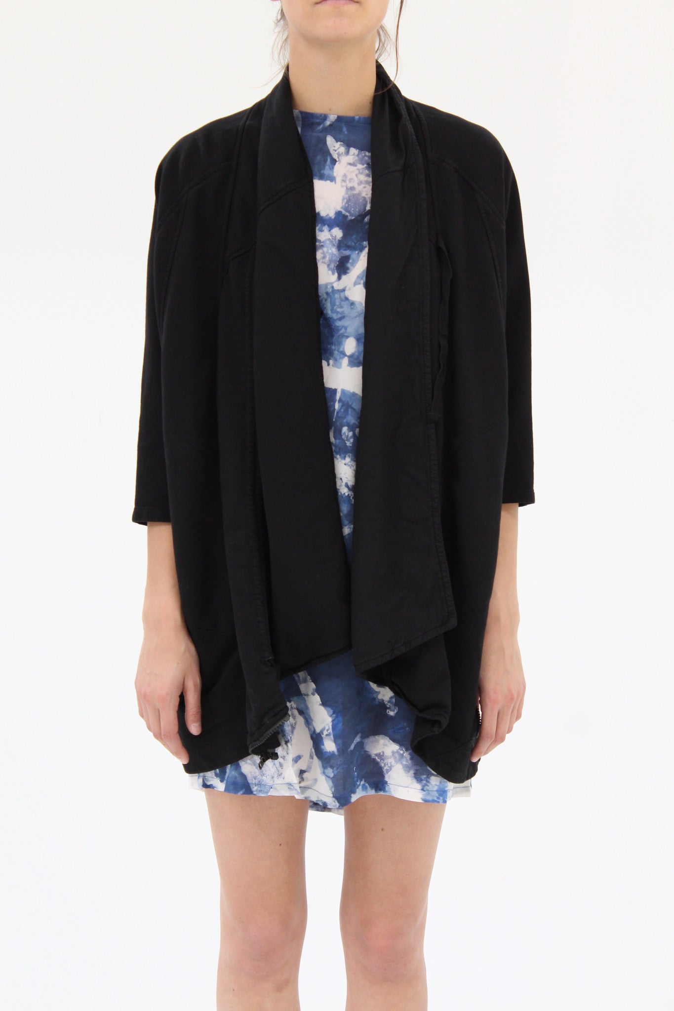Wool Asymmetrical Wrap Dress, Black – Moth
