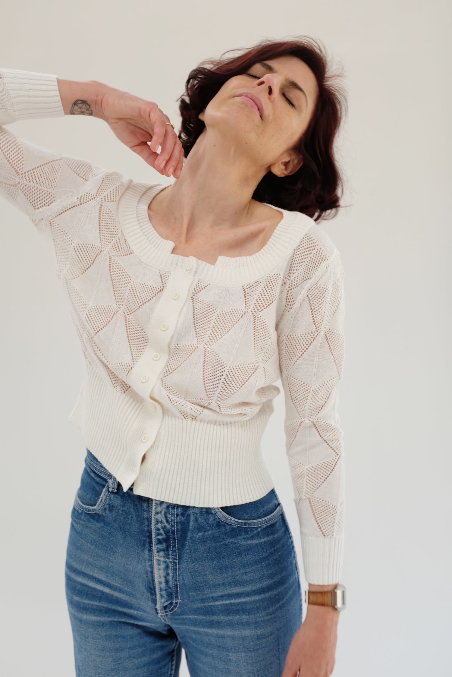 Beklina Prato Cardigan Blanca