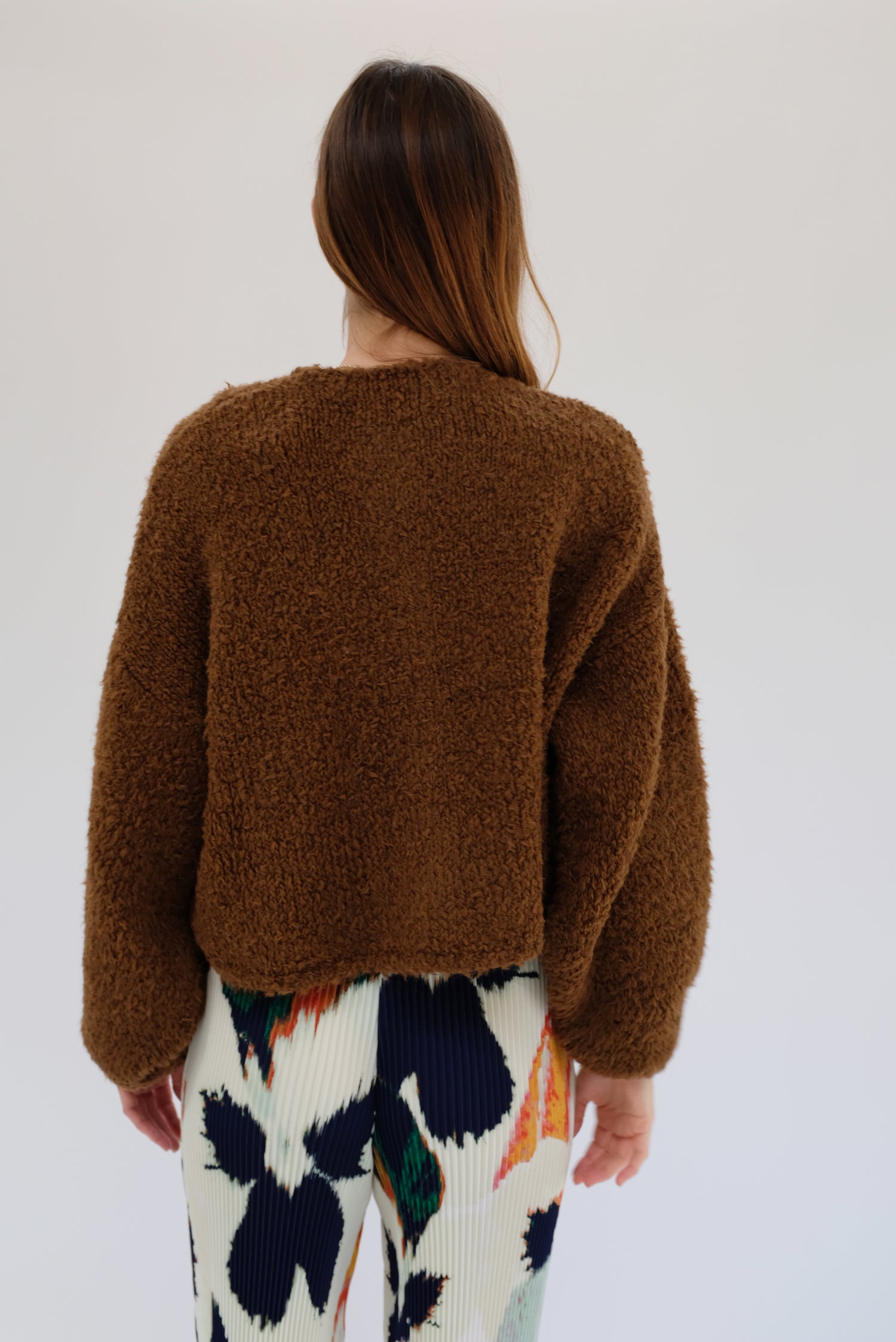 Cordera Teddy Cropped Cardigan Acorn