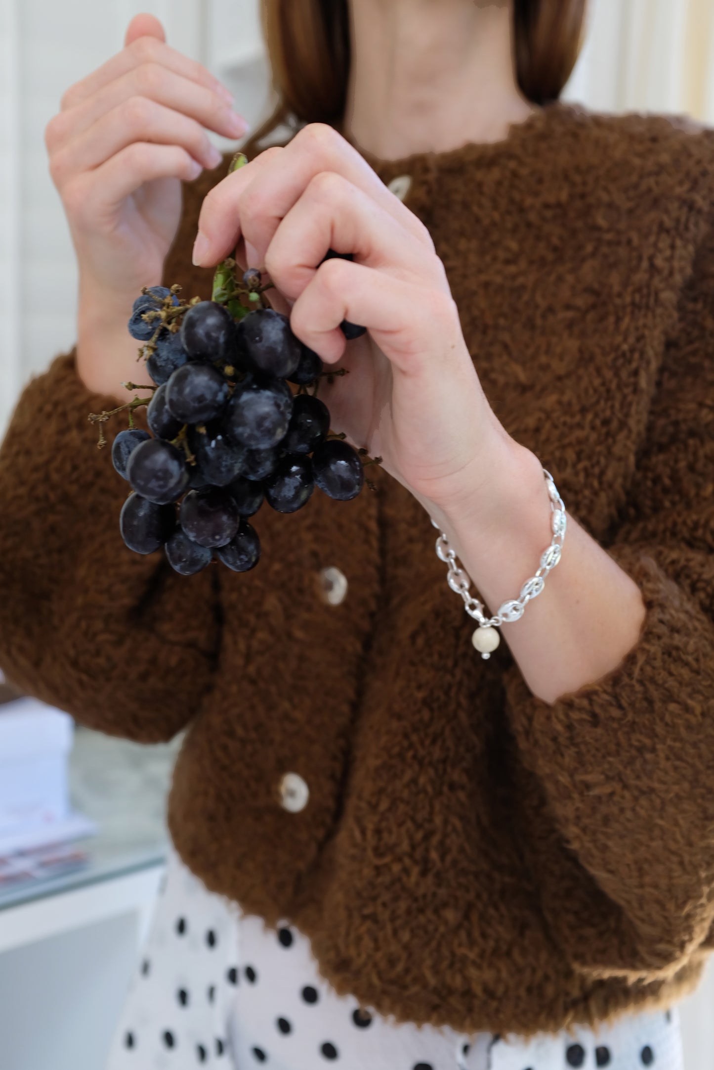 Cordera Teddy Cropped Cardigan Acorn