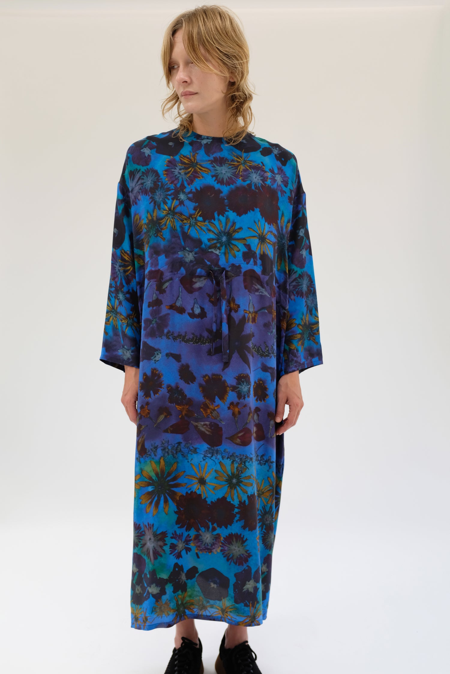 Anntian Simple Silk Dress Print E