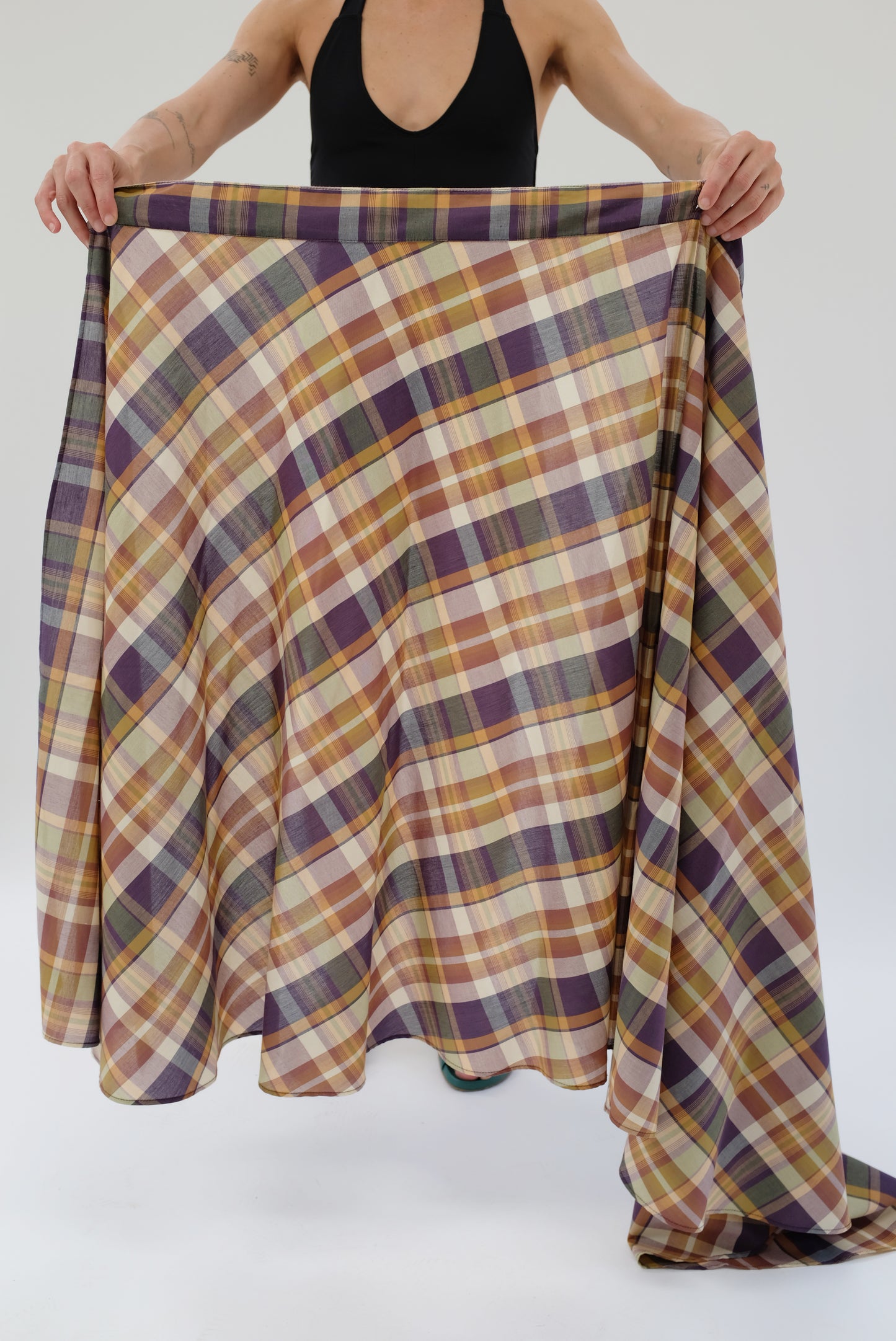 Carmella Wrap Skirt-Dress Plaid