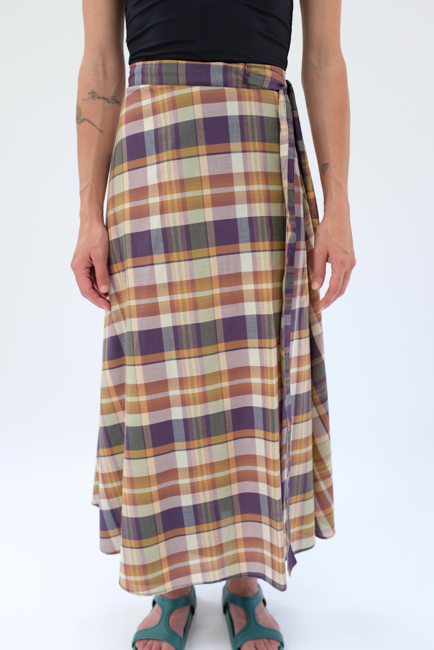 Carmella Wrap Skirt-Dress Plaid