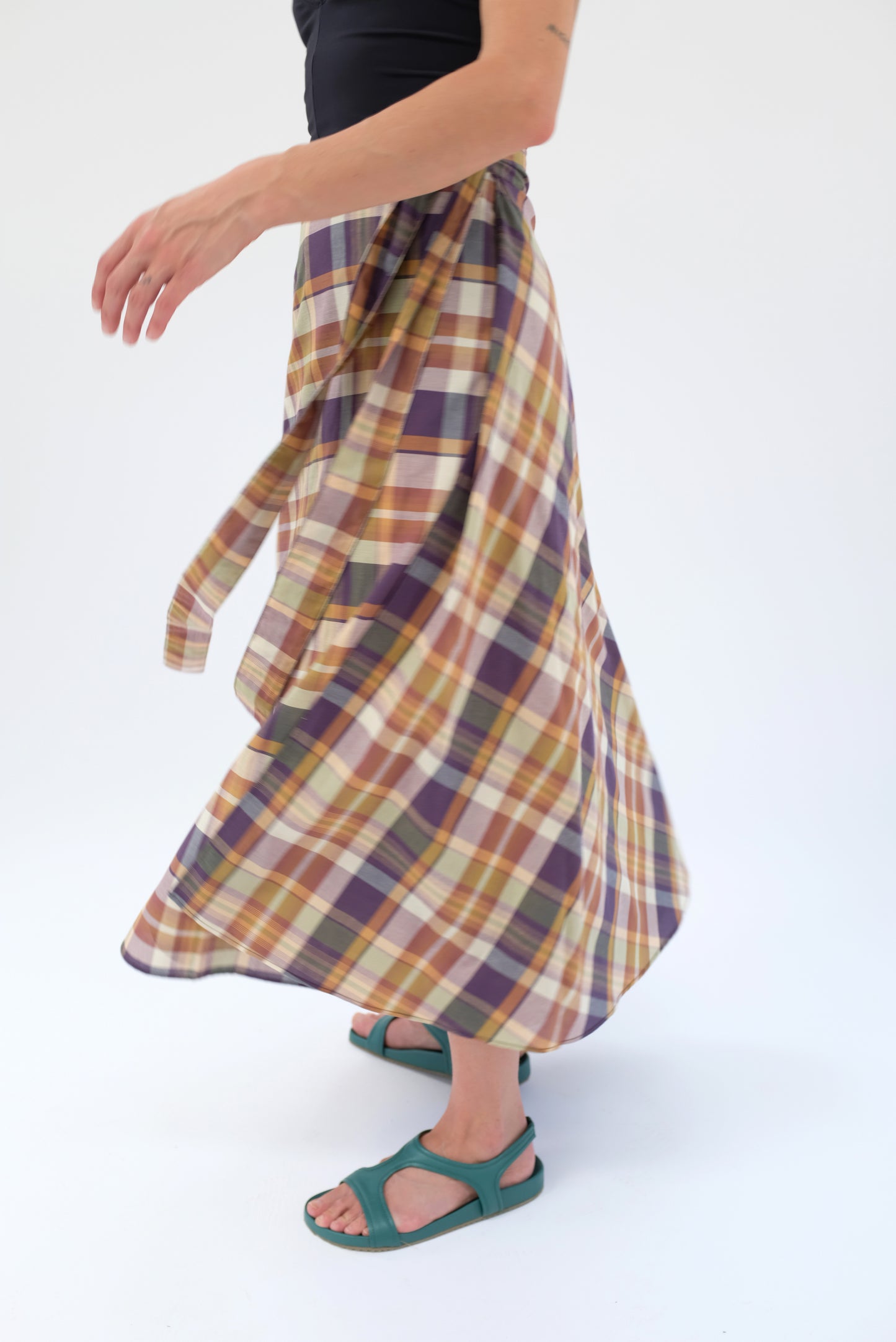 Carmella Wrap Skirt-Dress Plaid