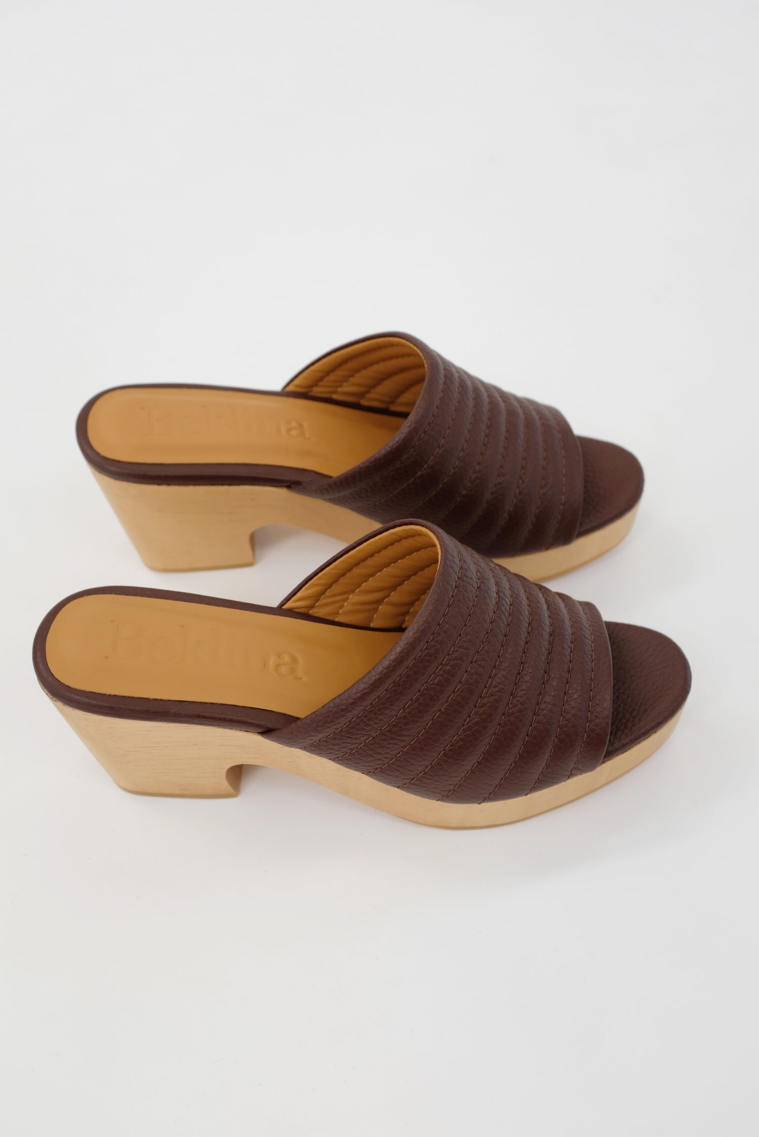 Beklina Ribbed Clog Open Toe Castagna