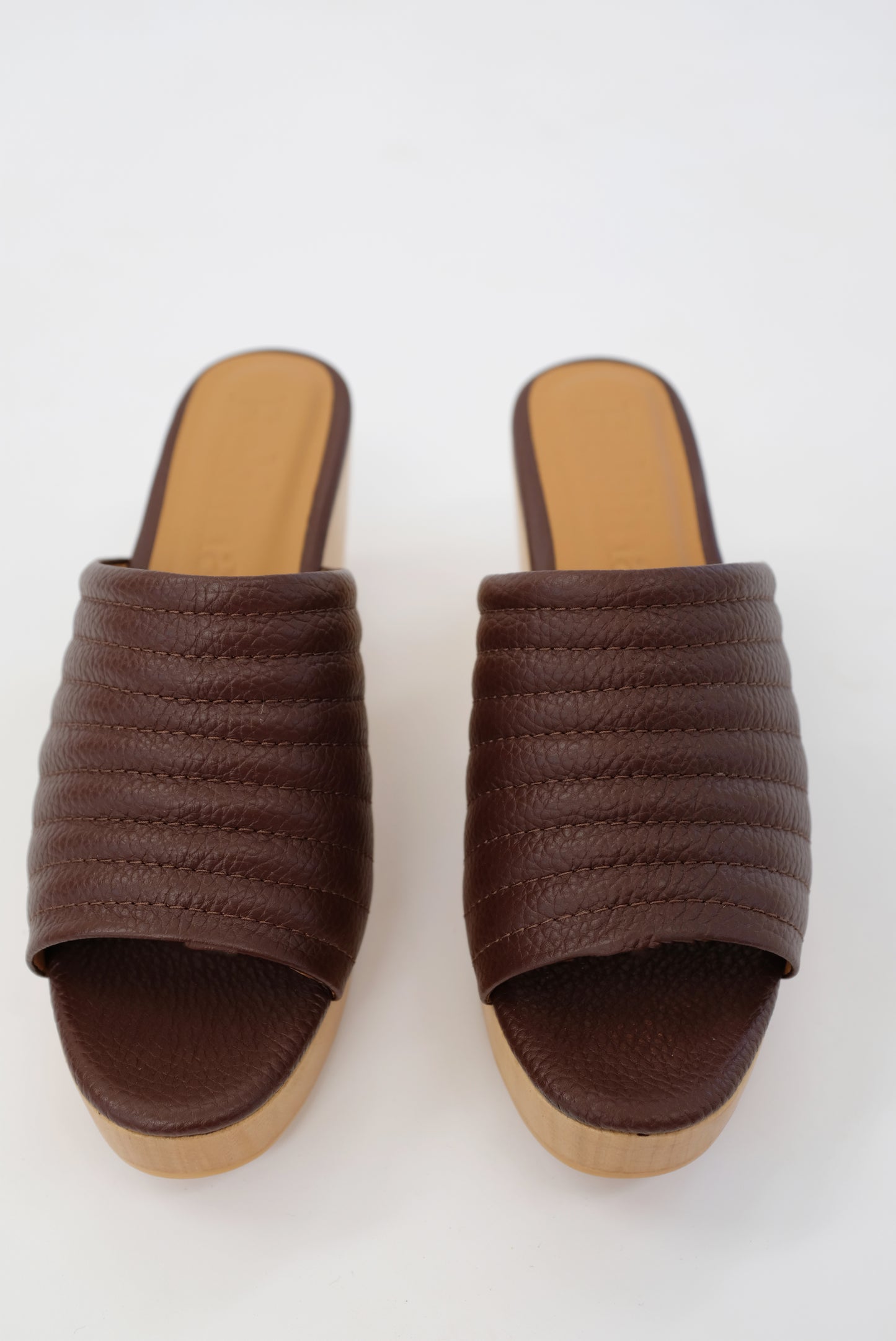 Beklina Ribbed Clog Open Toe Castagna