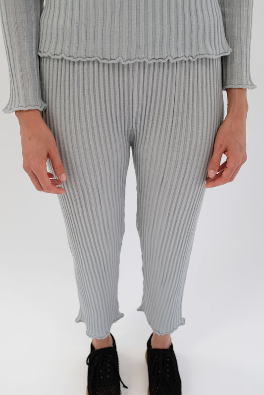 Beklina Merino Ribbed Joggers Cement