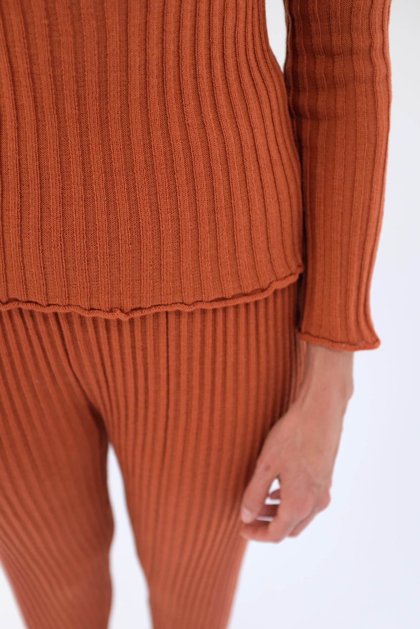 Beklina Merino Ribbed Turtleneck Terracotta