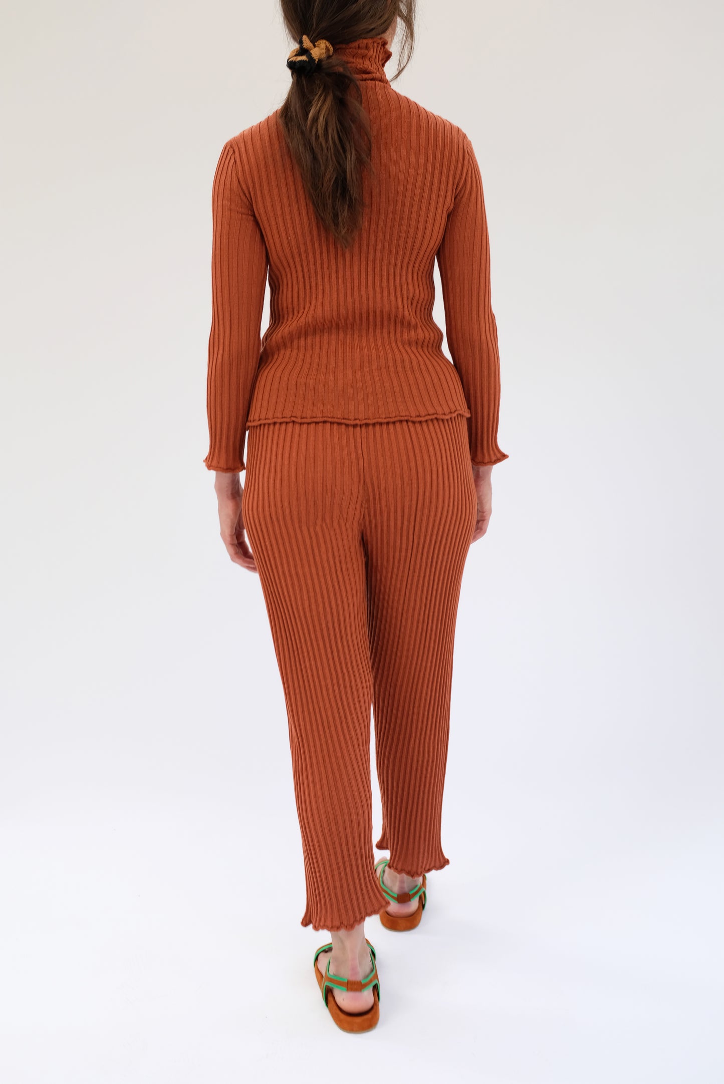 Beklina Merino Ribbed Turtleneck Terracotta