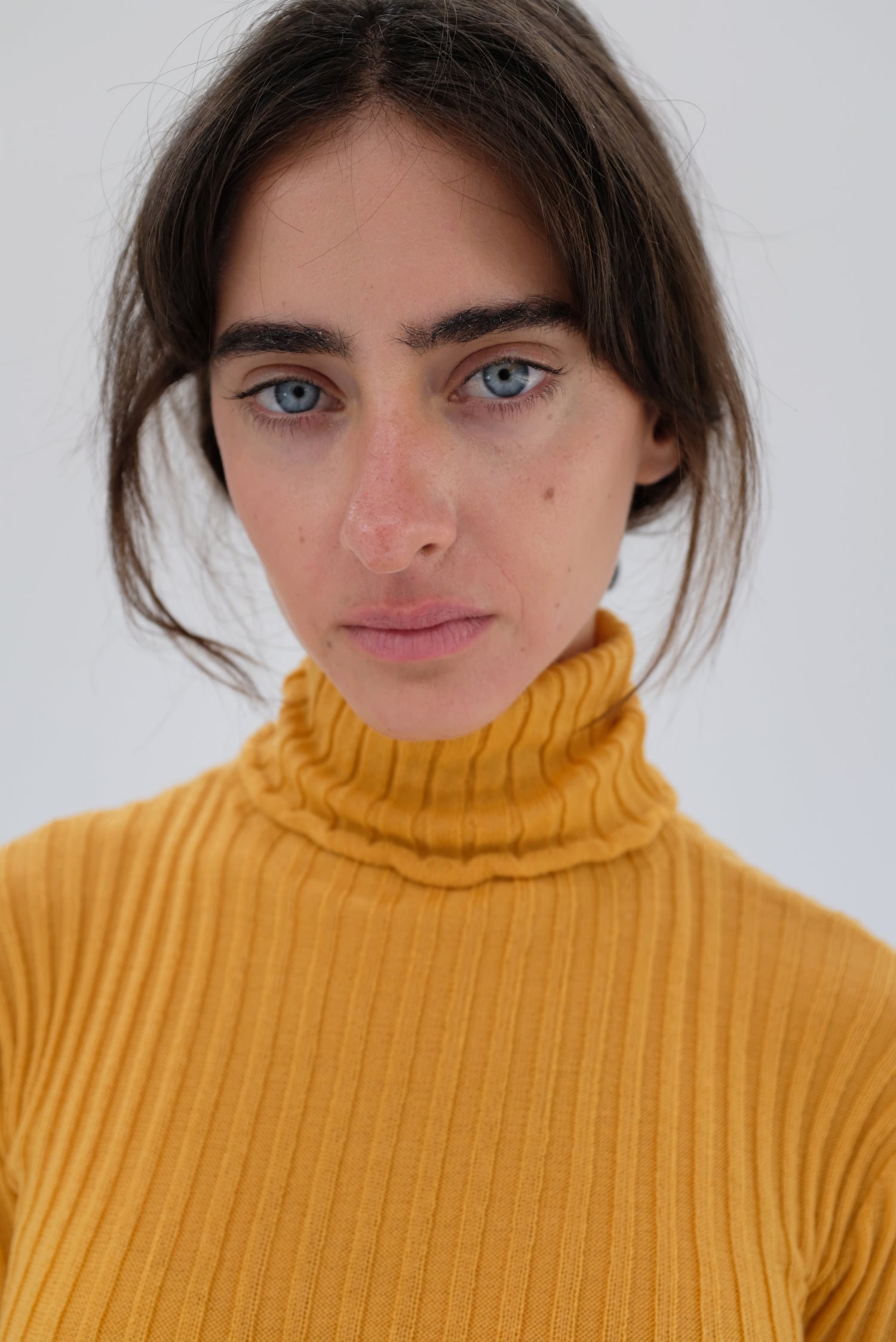 Beklina Merino Ribbed Turtleneck Saffron