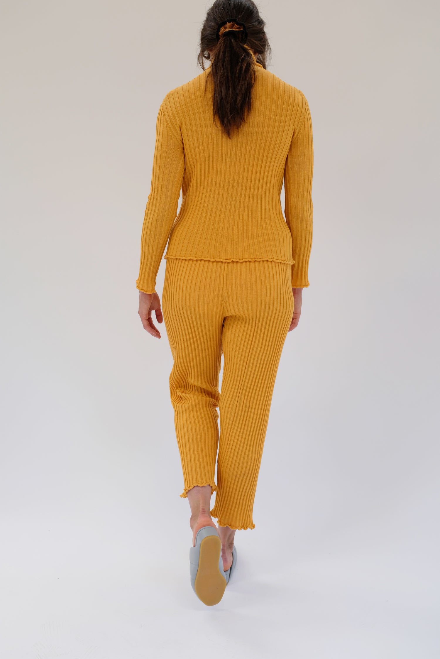 Beklina Merino Ribbed Turtleneck Saffron