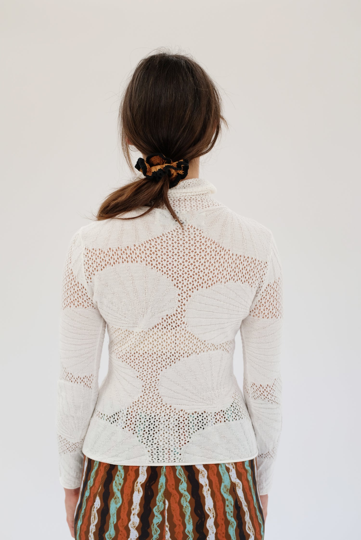 Beklina Shell Lace Turtleneck Bone