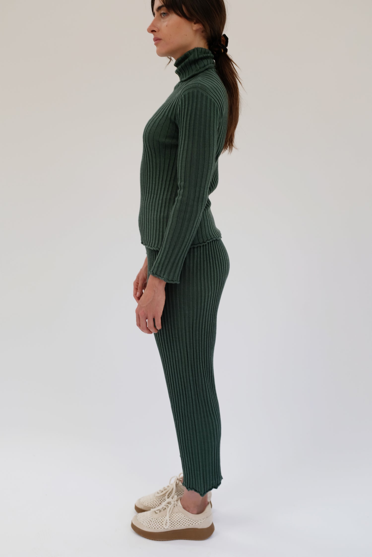 Beklina Merino Ribbed Turtleneck Jungle