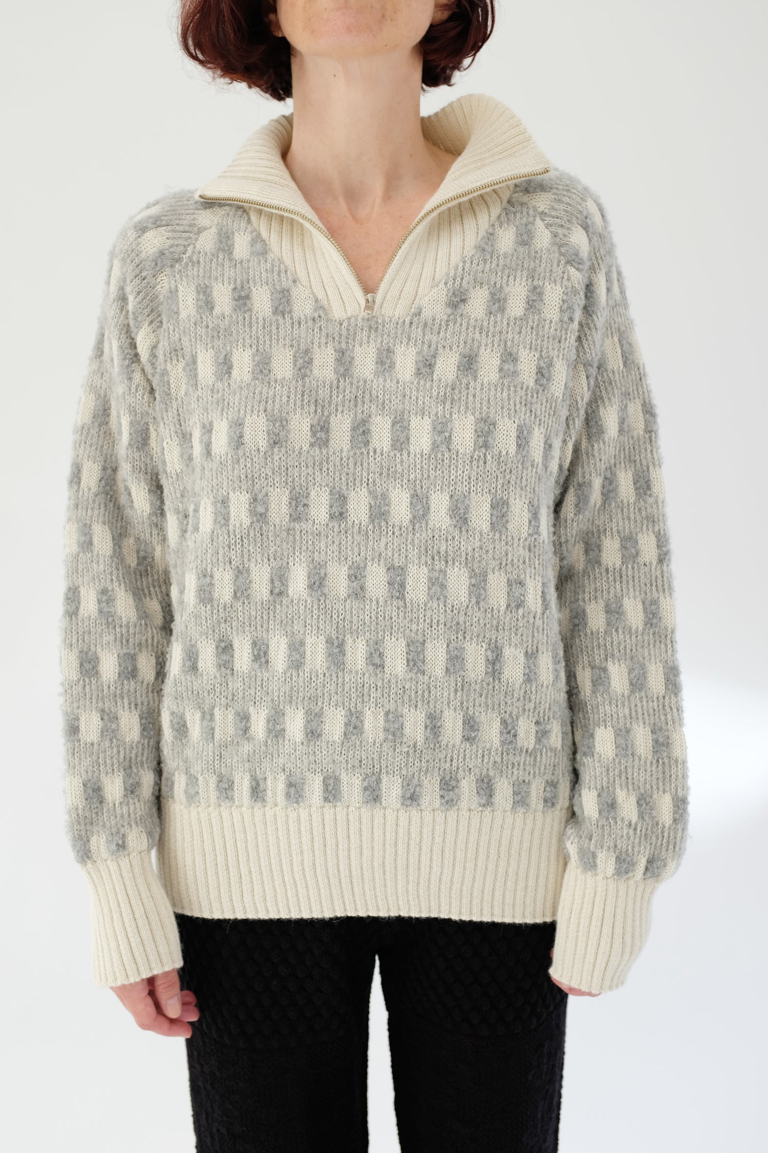 Beklina Hilma Pullover Sweater Grey/Off White