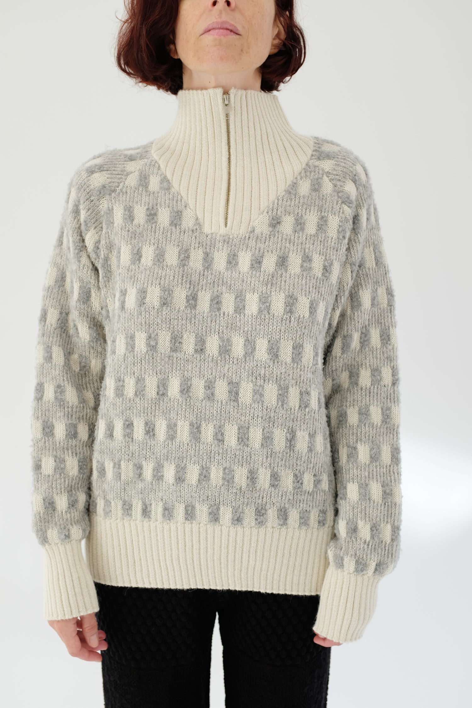 Beklina Hilma Pullover Sweater Grey Off White