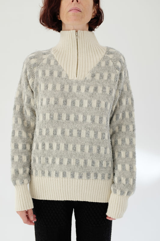 Beklina Hilma Pullover Sweater Grey/Off White