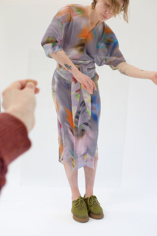 Julia Heuer Handpleated Stacy Kaftan Helen