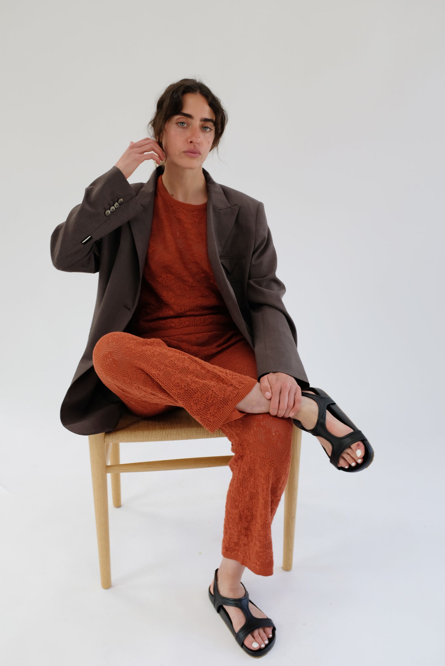Beklina Lace Trouser Terracotta