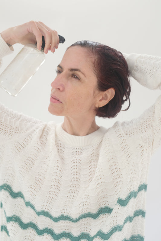 Beklina Angata Oversized Cotton Crew White Ice
