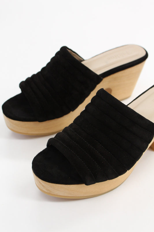 Beklina Suede Ribbed Clog Licorice